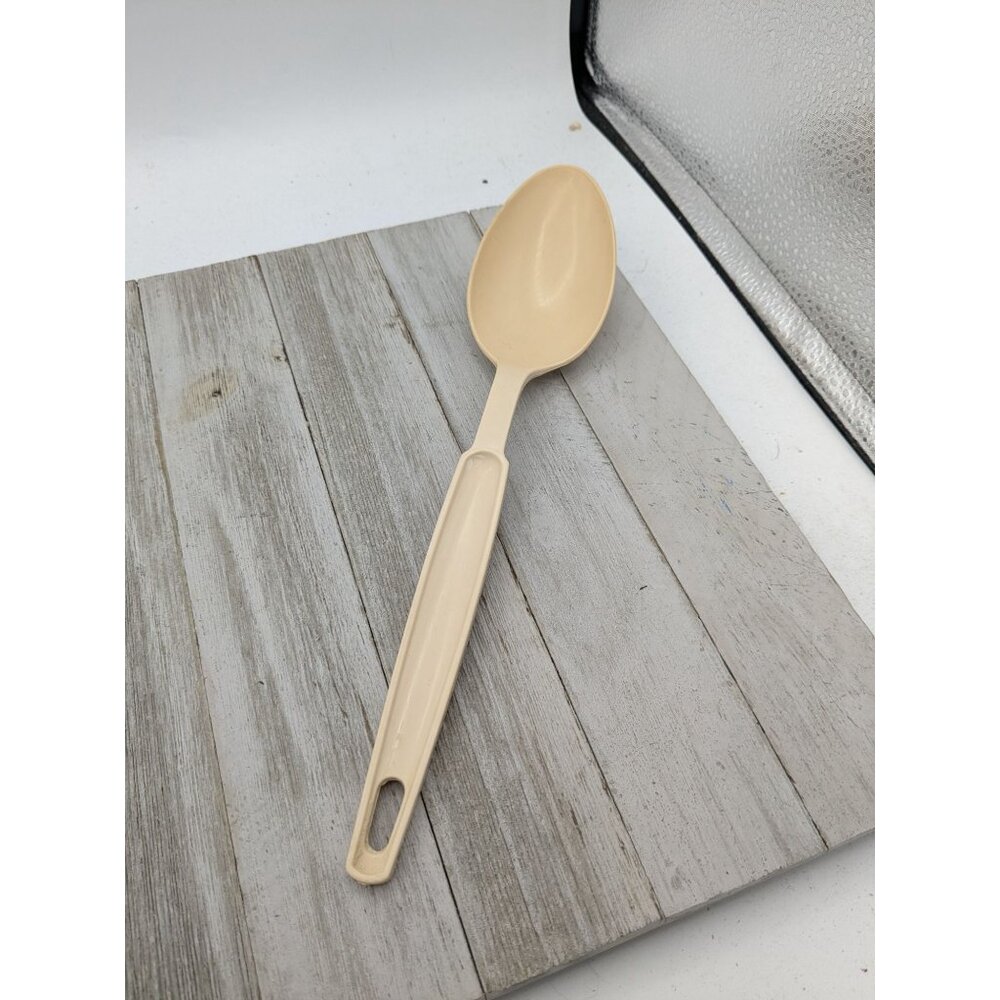 Ekco Solid Serving Spoon #1 Almond Nylon Plastic 11" Vintage